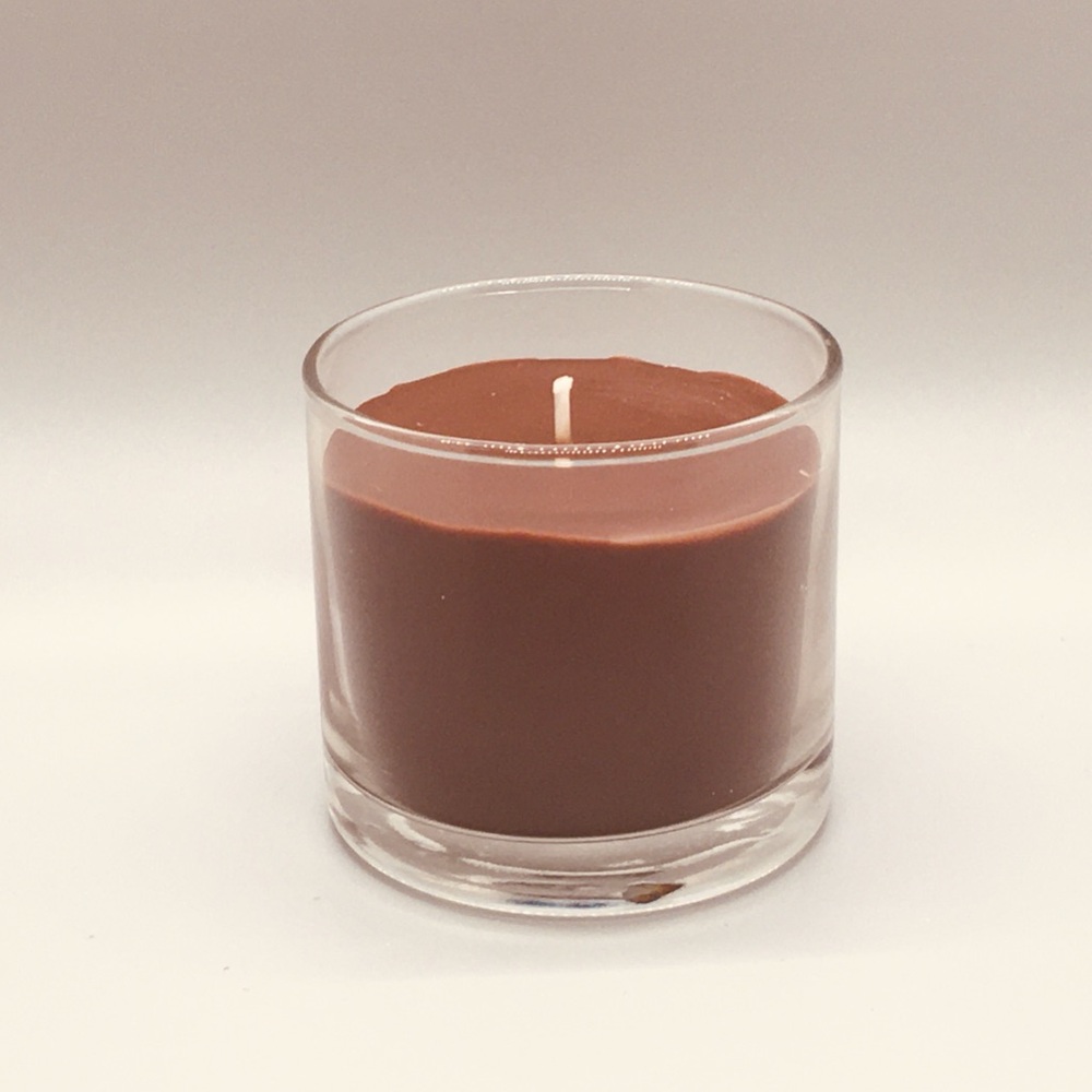 Chocolate Scented Yankee Candle in glass holder